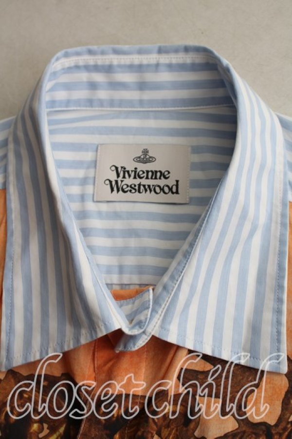 画像5: ヴィヴィアンウエストウッド 中古 / BSスクエアシャツ 46（メンズM相当） 青  H-26-01-11-065-bl-OD-ZH (5)