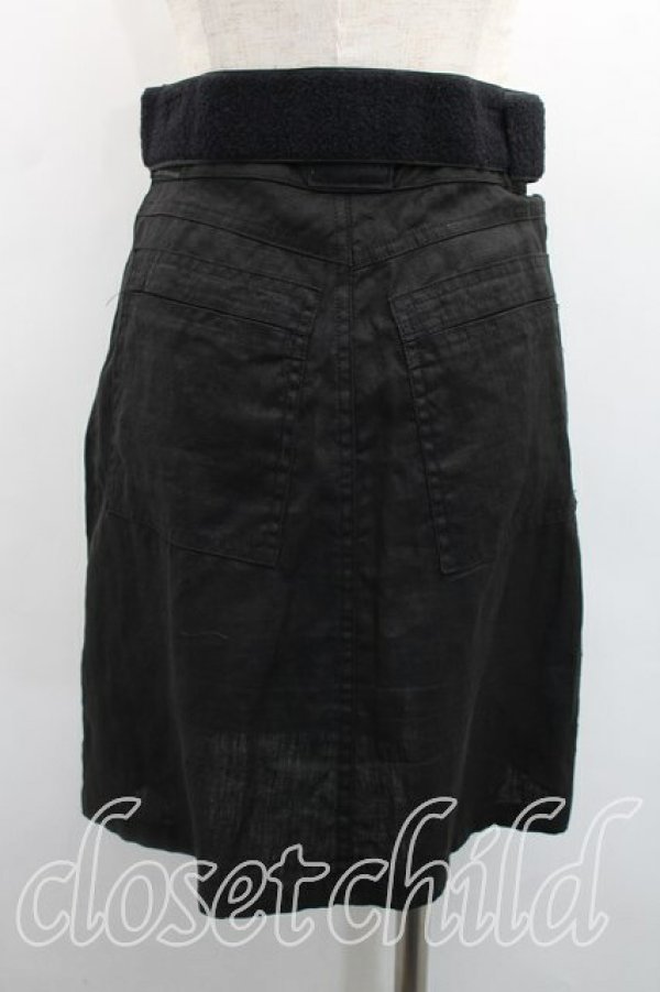 画像2: ANGLOMANIA 中古 / リネンスカート  黒  H-26-01-11-066-sk-OD-ZH (2)