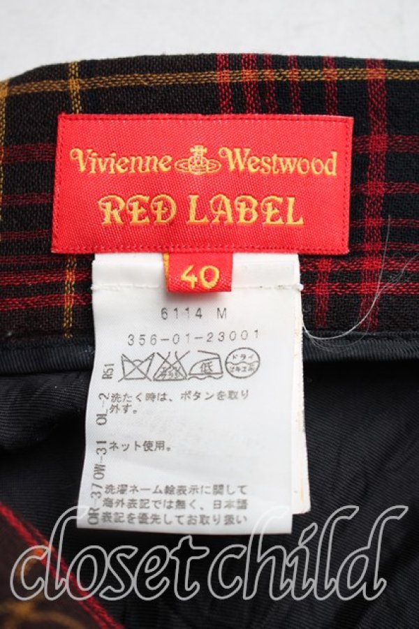 画像3: ヴィヴィアンウエストウッド 中古 / タータンチェックイレギュラースカート 40（9号相当） 赤  H-26-01-11-069-sk-OD-ZH (3)