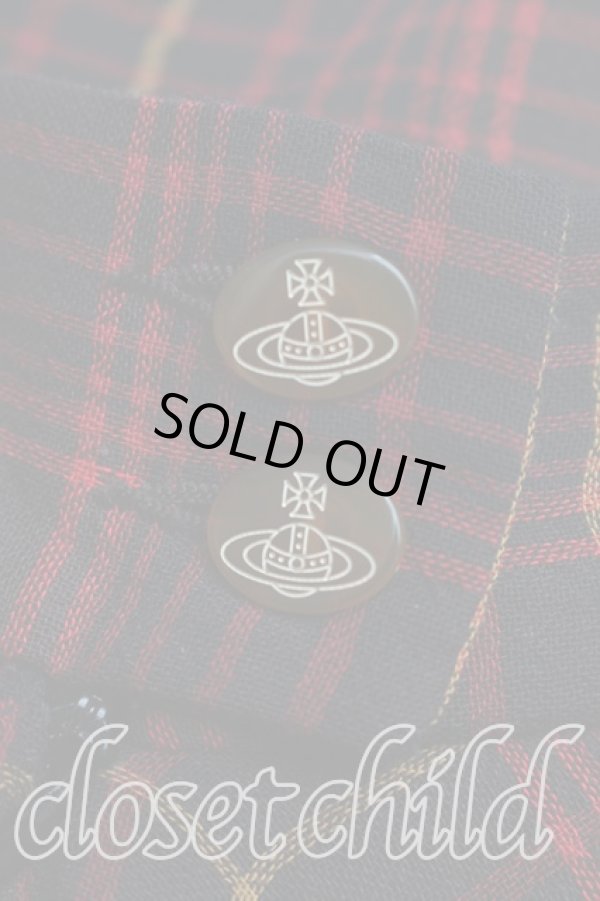 画像5: ヴィヴィアンウエストウッド 中古 / タータンチェックイレギュラースカート 40（9号相当） 赤  H-26-01-11-069-sk-OD-ZH (5)