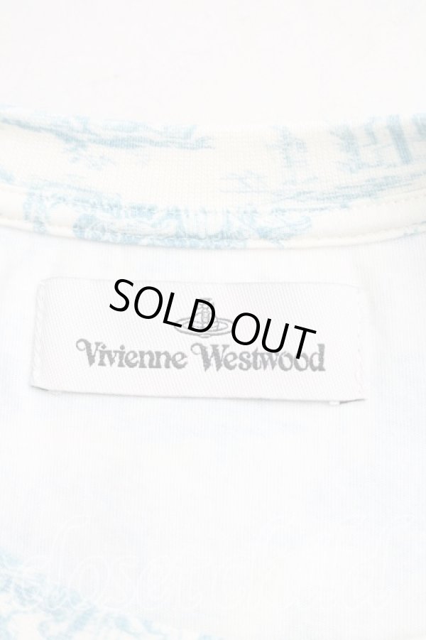 画像3: ヴィヴィアンウエストウッド 中古 / トワレ柄Tシャツ L 青ｘ生成  H-26-01-11-078-ts-OD-ZH (3)