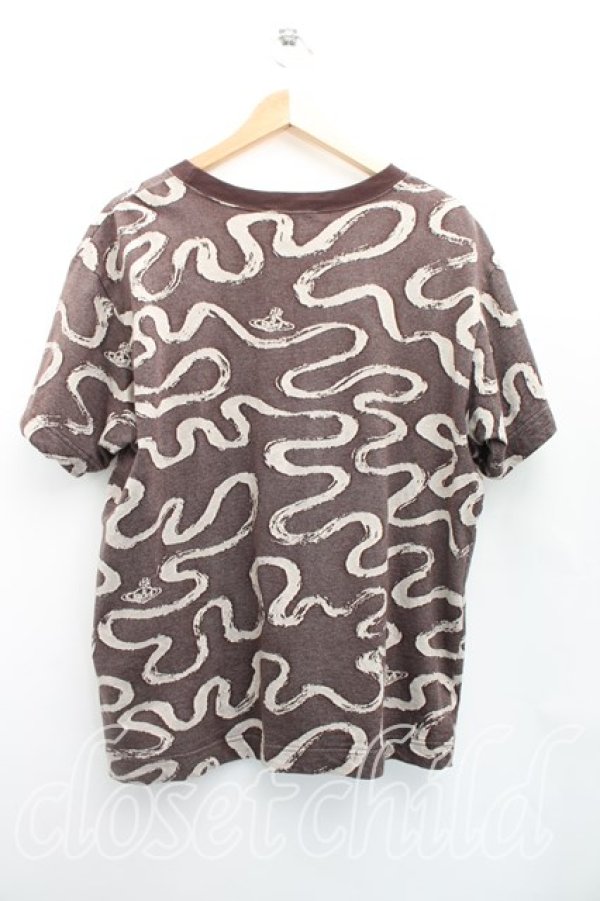 画像2: ヴィヴィアンウエストウッド MAN 中古 / VERMICELLI ORBリラックスTシャツ 46（メンズM相当） 茶  H-26-01-11-079-ts-OD-ZH (2)