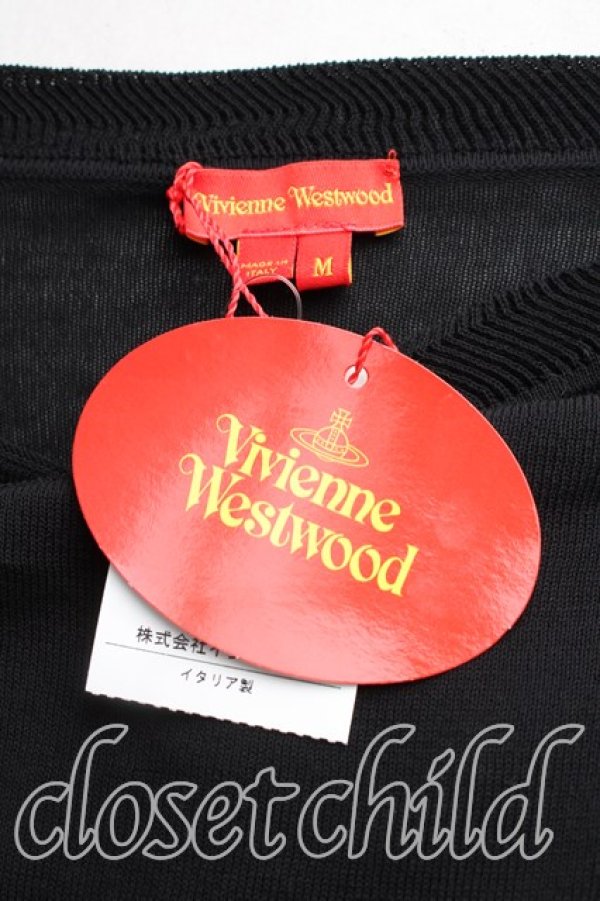 画像3: ヴィヴィアンウエストウッド 中古 / カラーオーブ刺繍サマーニットカーディガン M 黒  H-26-01-11-085-to-IN-ZH (3)