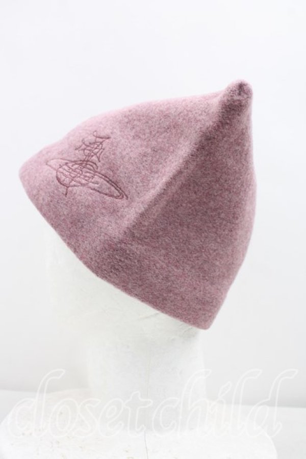 画像2: ヴィヴィアンウエストウッド 中古 / スクエアニット帽  紫  H-26-01-11-099-ha-OD-ZH (2)