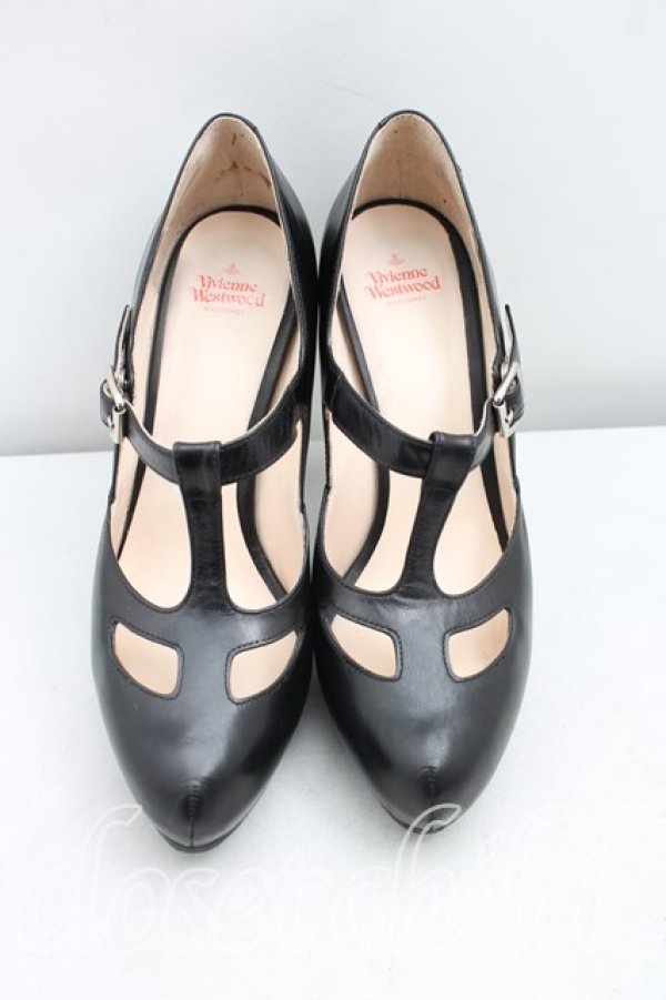 画像2: ヴィヴィアンウエストウッド 中古 / Tストラップシューズ 40（25cm相当） 黒  H-26-01-11-113-sh-OD-ZH (2)