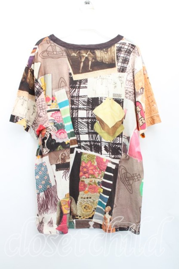 画像2: ヴィヴィアンウエストウッド 中古 / "MOODBOARD PRINT"リラックスTシャツ 46(メンズM相当) マルチ  H-26-01-11-013-ts-IN-ZH (2)