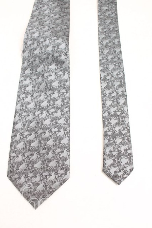 画像2: ヴィヴィアンウエストウッド 中古 / チェーンオーブネクタイ  灰  H-26-01-11-121-gd-OD-ZH (2)