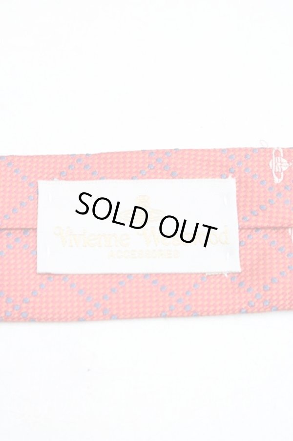 画像3: ヴィヴィアンウエストウッド 中古 / 格子チェックネクタイ  オレンジ  H-26-01-11-122-gd-OD-ZH (3)