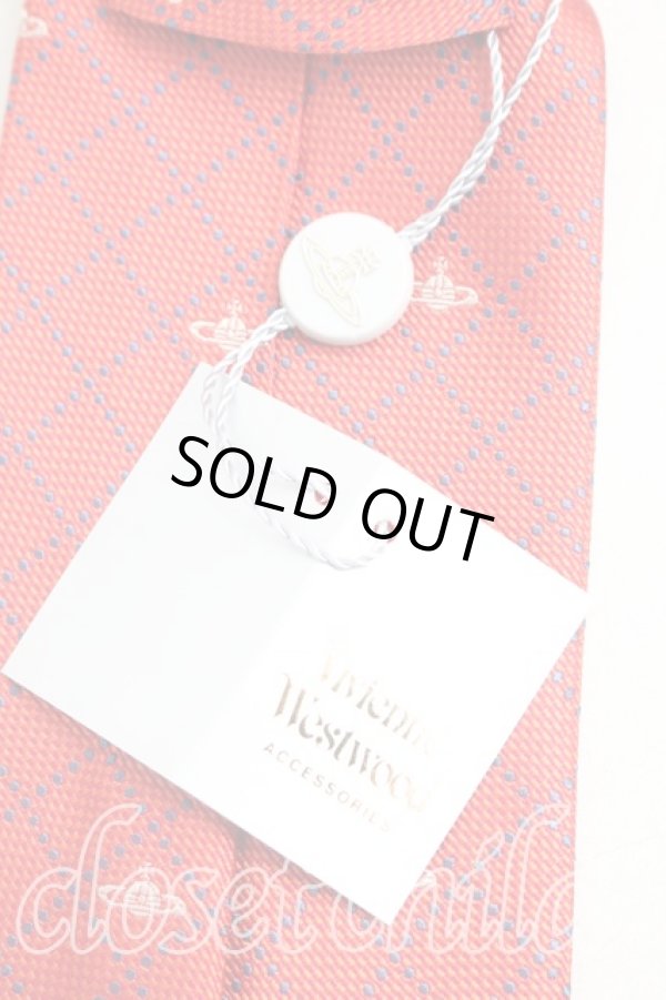 画像4: ヴィヴィアンウエストウッド 中古 / 格子チェックネクタイ  オレンジ  H-26-01-11-122-gd-OD-ZH (4)