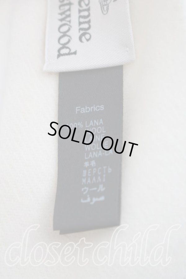 画像3: ヴィヴィアンウエストウッド 中古 / ロゴ刺繍マフラー  白  H-26-01-11-125-gd-OD-ZH (3)