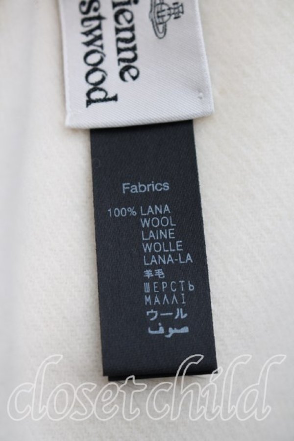 画像5: ヴィヴィアンウエストウッド 中古 / ロゴ刺繍マフラー  白  H-26-01-11-125-gd-OD-ZH (5)