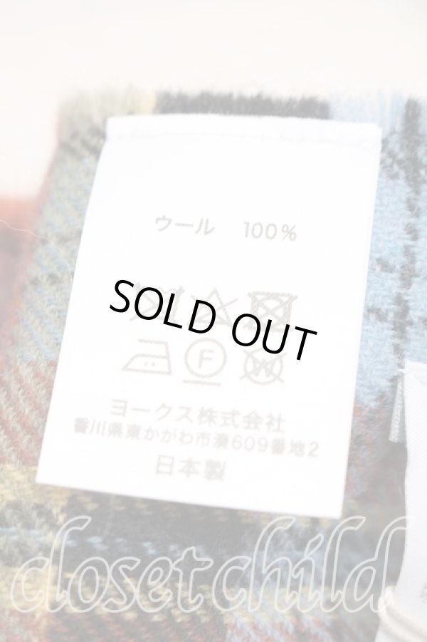 画像4: ヴィヴィアンウエストウッド 中古 / オーブ刺繍タータンチェックウールマフラー  青  H-26-01-11-134-gd-IN-ZH (4)