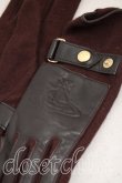 画像2: ヴィヴィアンウエストウッド 中古 / レザー切替グローブ  茶  H-26-01-11-139-gd-IN-ZH (2)