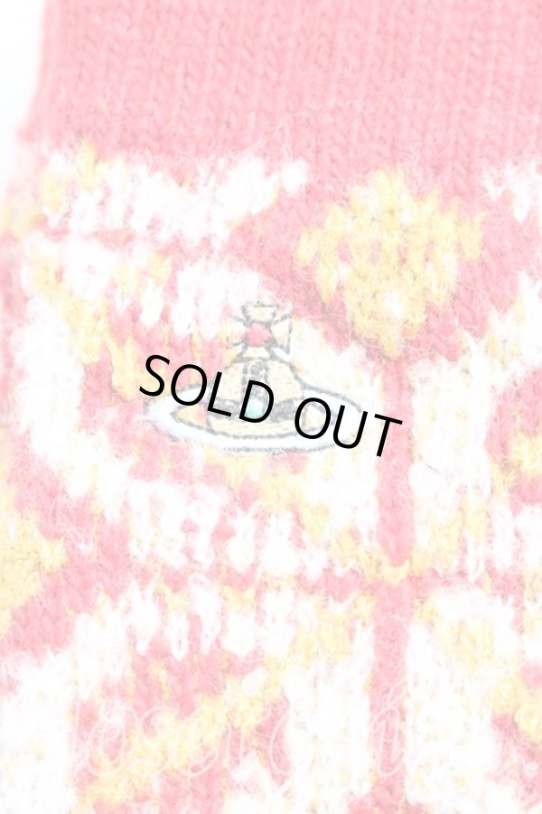 画像2: ヴィヴィアンウエストウッド 中古 / カラーオーブ刺繍手袋  赤  H-26-01-11-144-gd-OD-ZH (2)