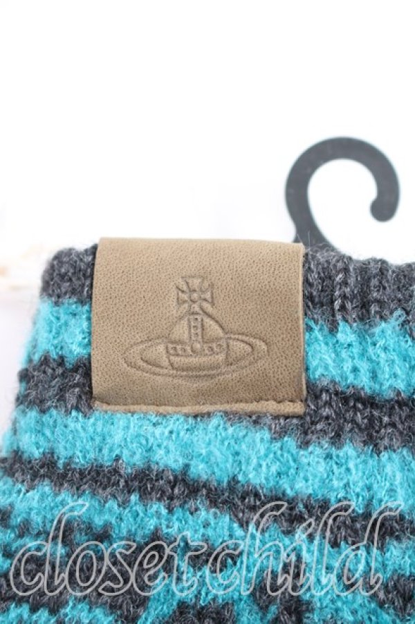 画像2: ヴィヴィアンウエストウッド 中古 / オーブ総柄ノーフィンガー手袋  灰  H-26-01-11-146-gd-OD-ZH (2)