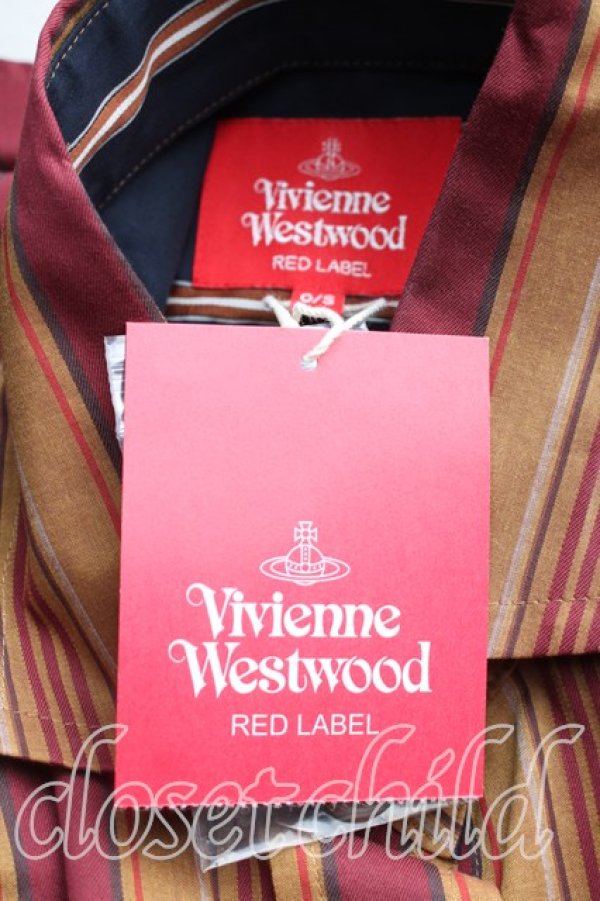 画像3: ヴィヴィアンウエストウッド 中古 / ストライプシャツワンピース O/S 茶  H-26-01-18-002-op-OD-ZH (3)