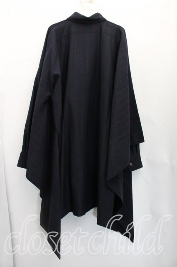 画像2: ヴィヴィアンウエストウッド MAN 中古 / ストライプBIGシャツ 00（ワンサイズ） 紺  H-26-01-18-020-bl-OD-ZH (2)