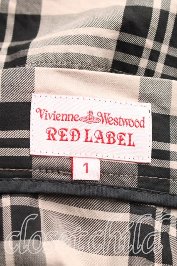 画像3: ヴィヴィアンウエストウッド 中古 / チェックイレギュラースカート 1（7号相当） ベージュｘ黒  H-26-01-18-023-sk-OD-ZH (3)