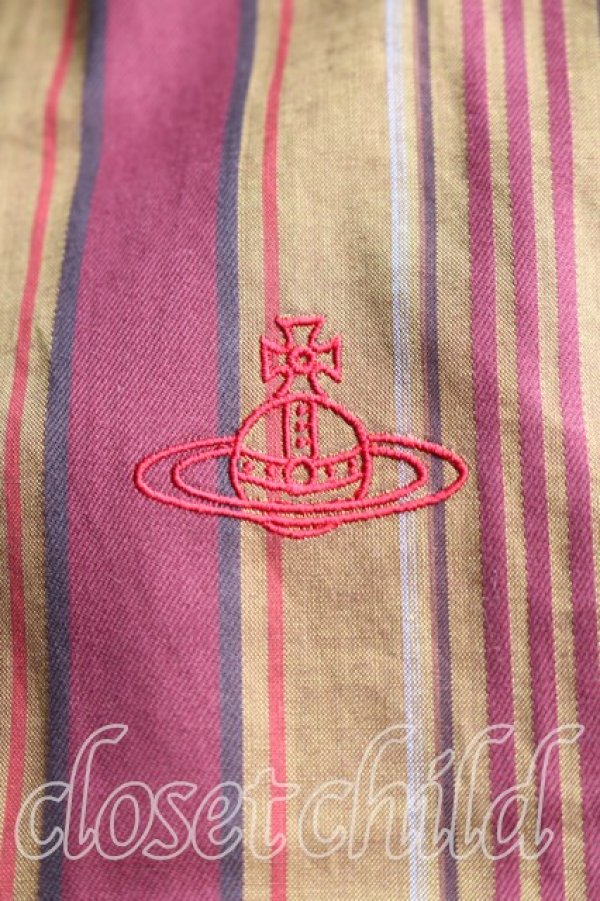 画像6: ヴィヴィアンウエストウッド 中古 / ストライプシャツワンピース O/S 茶  H-26-01-18-002-op-OD-ZH (6)