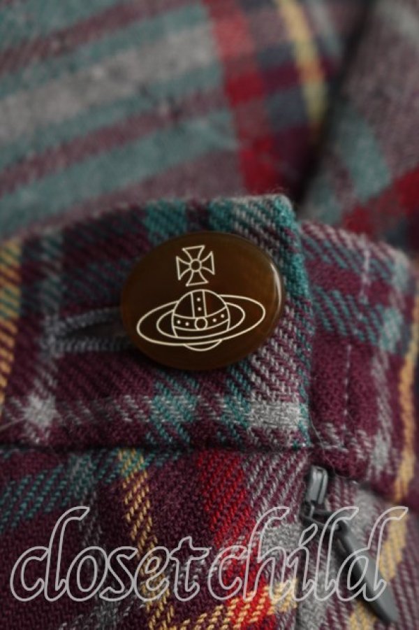 画像6: ヴィヴィアンウエストウッド 中古 / タータンチェックスカート 1（7号相当） 灰ｘ赤  H-26-01-18-027-sk-OD-ZH (6)