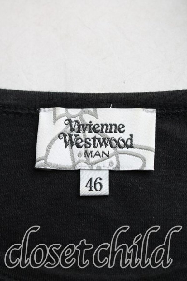 画像3: ヴィヴィアンウエストウッド MAN 中古 / バニーインフレームTシャツ 46(メンズM相当) 黒  H-26-01-18-030-ts-IN-ZH (3)