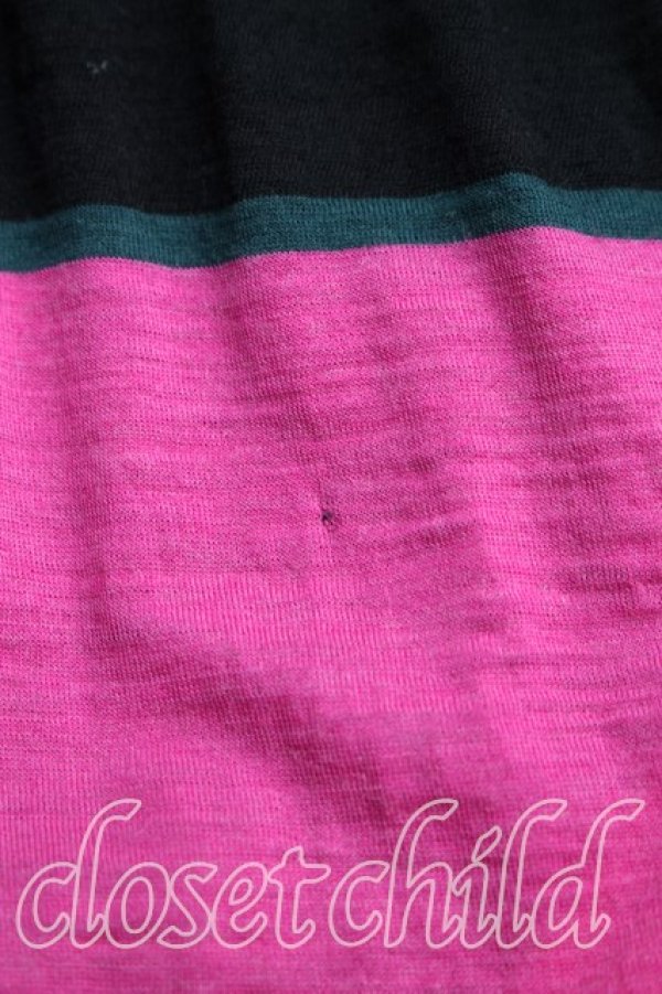 画像6: ANGLOMANIA 中古 / ボーダー変形カットソー M 黒ｘピンク  H-26-01-18-035-to-OD-ZH (6)