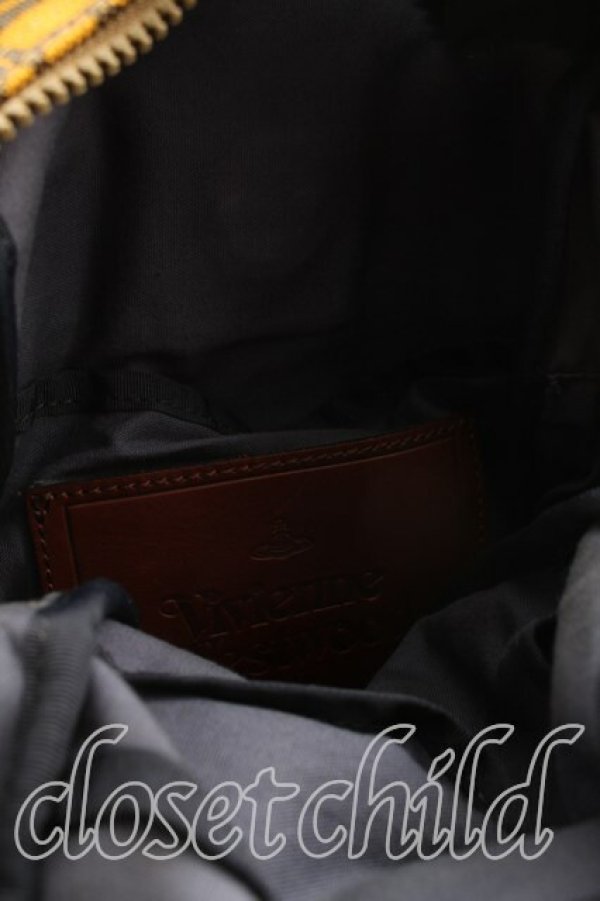 画像4: ヴィヴィアンウエストウッド MAN 中古 / ハンドドローチェックボディバッグ  黄色  H-26-01-18-047-ba-OD-ZH (4)