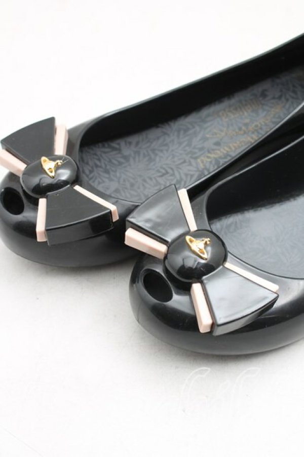 画像7: ヴィヴィアンウエストウッド×Melissa 中古 / ボウフラットシューズ EU35/36（22.5cm相当） 黒  H-26-01-18-064-sh-OD-ZH (7)