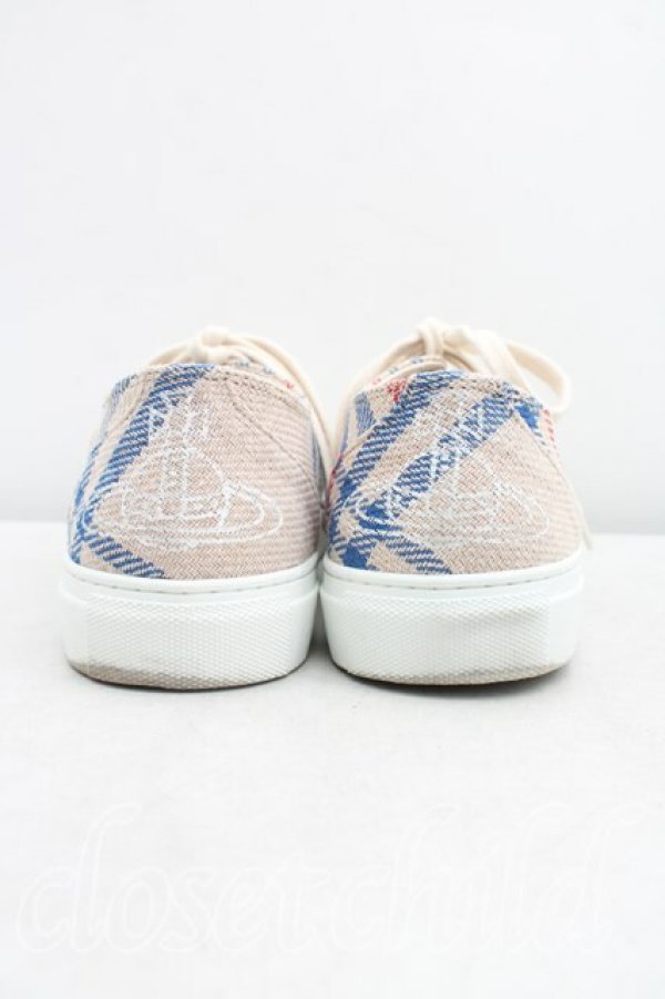 画像4: ヴィヴィアンウエストウッド 中古 / タータンチェックスニーカー 42（26cm相当） 生成  H-26-01-18-066-sh-OD-ZH (4)