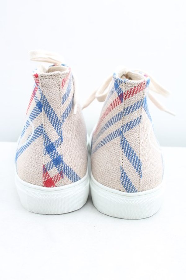 画像4: ヴィヴィアンウエストウッド 中古 / タータンチェックスニーカー（ハイカット） 42（26cm相当） 生成  H-26-01-18-067-sh-OD-ZH (4)