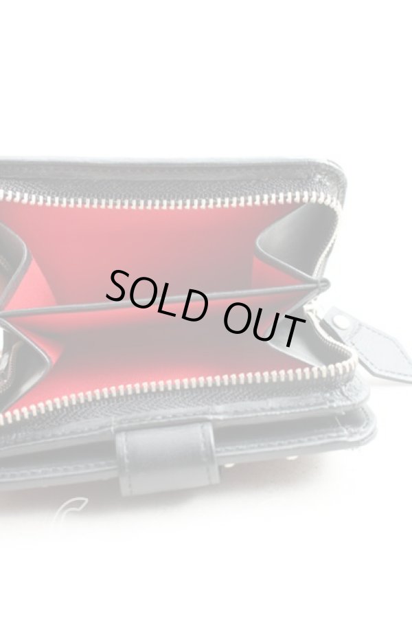 画像4: ヴィヴィアンウエストウッド 中古 / タータンチェックスタッズ折財布  赤×黒  H-26-01-18-071-wa-IN-ZH (4)