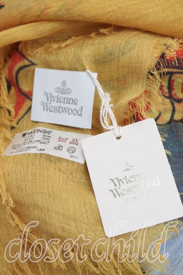 画像2: ヴィヴィアンウエストウッド 中古 / COOL EARTH大判ストール  茶  H-26-01-18-099-gd-OD-ZH (2)