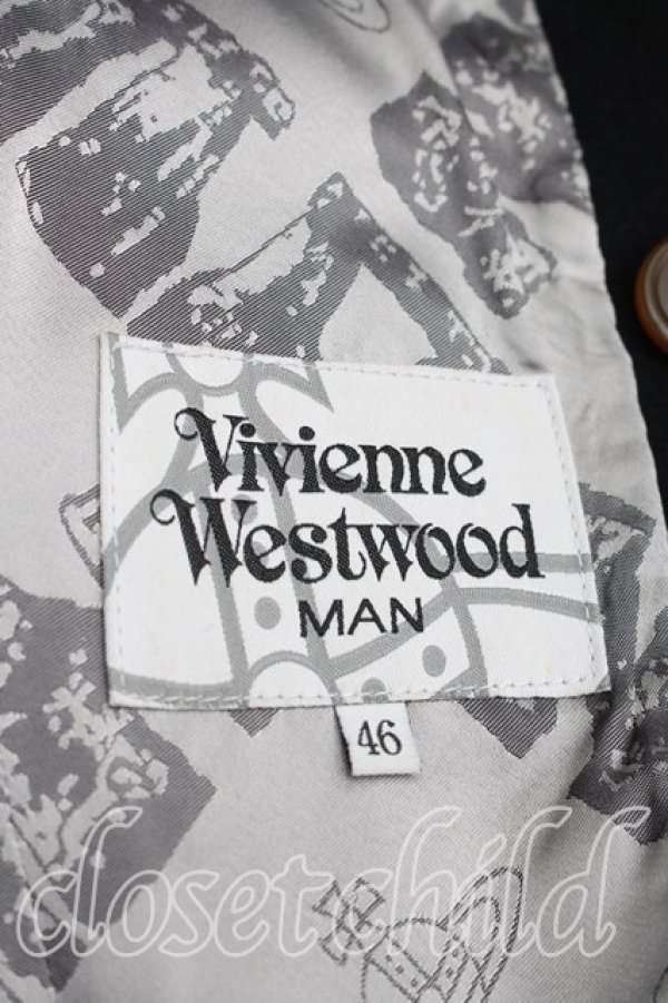 画像3: ヴィヴィアンウエストウッド MAN 中古 / チェスターコート 46（メンズM相当） 黒  H-26-01-18-014-co-OD-ZH (3)