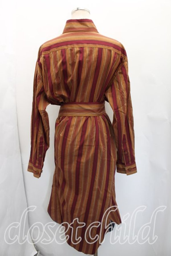 画像2: ヴィヴィアンウエストウッド 中古 / ストライプシャツワンピース O/S 茶  H-26-01-18-002-op-OD-ZH (2)