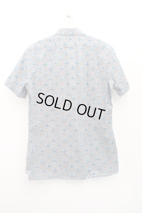 画像2: ANGLOMANIA 中古 / ロゴマニアシャツ S インディゴ  H-26-01-18-017-bl-OD-ZH (2)