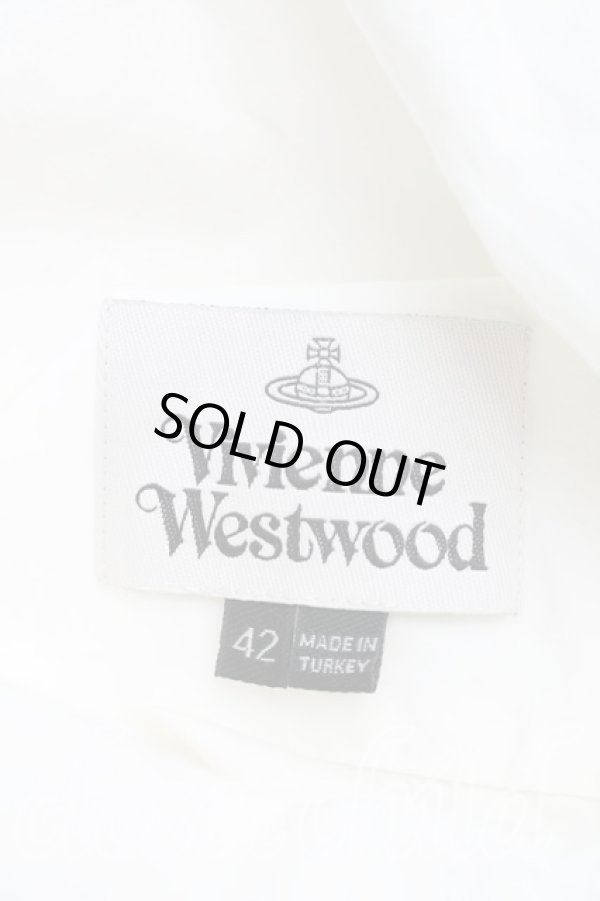 画像3: ヴィヴィアンウエストウッド 中古 / カラーオーブ刺繍レーストリムノースリーブシャツ 42(11号相当) 白  H-26-01-25-019-bl-IN-ZH (3)