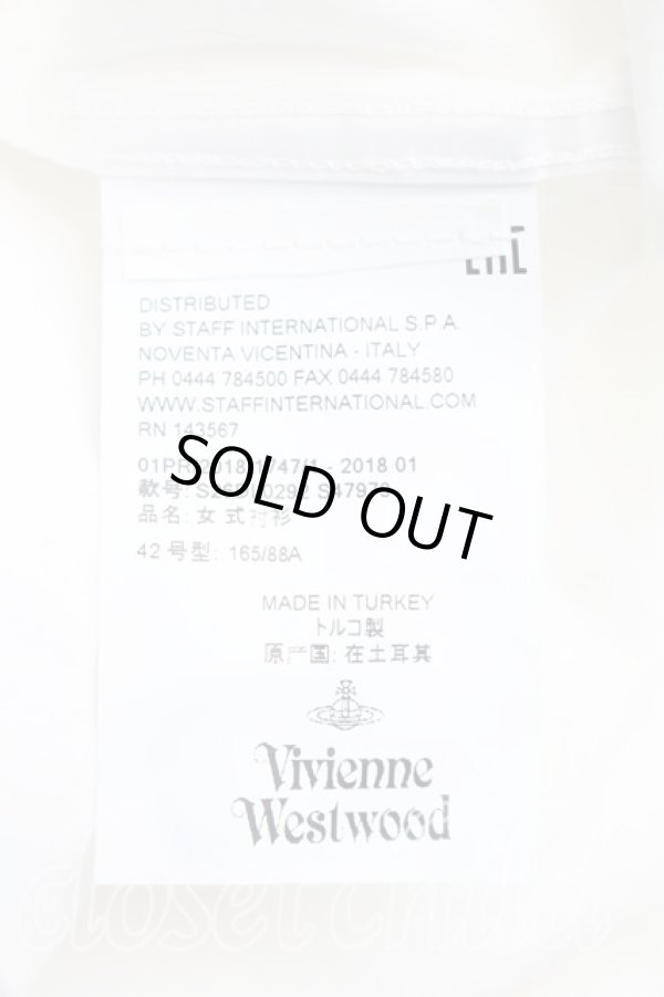 画像4: ヴィヴィアンウエストウッド 中古 / カラーオーブ刺繍レーストリムノースリーブシャツ 42(11号相当) 白  H-26-01-25-019-bl-IN-ZH (4)