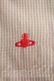 画像6: ヴィヴィアンウエストウッド 中古 / 単色オーブ刺繍ストライプ高襟シャツ 3(11号相当) 茶  H-26-01-25-020-bl-IN-ZH (6)