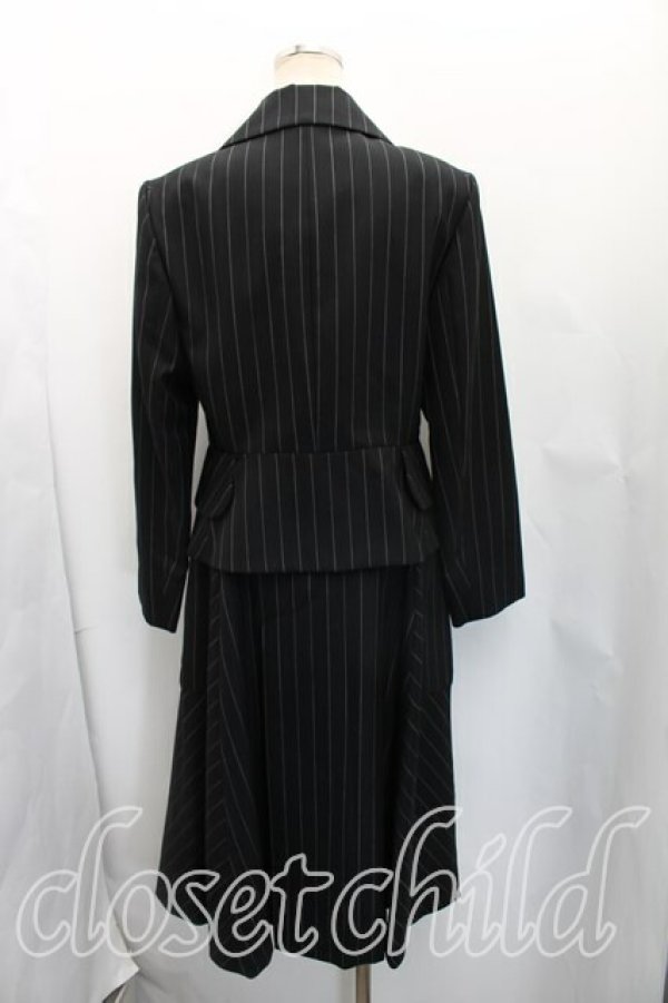 画像2: ヴィヴィアンウエストウッド 中古 / ピンストライプラブジャケットセットアップ 03（L相当） 黒  H-26-01-25-024-su-OD-ZH (2)