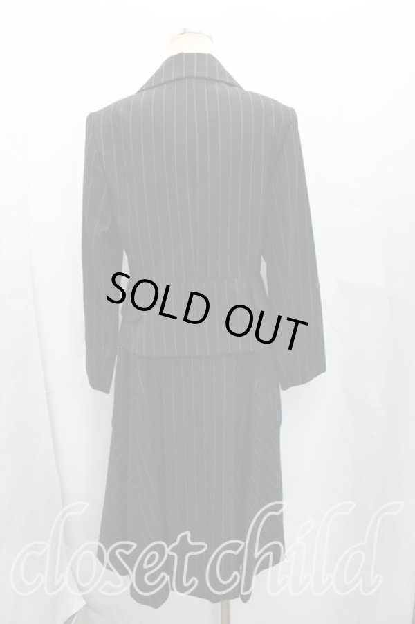 画像2: ヴィヴィアンウエストウッド 中古 / ピンストライプラブジャケットセットアップ 03（L相当） 黒  H-26-01-25-024-su-OD-ZH (2)