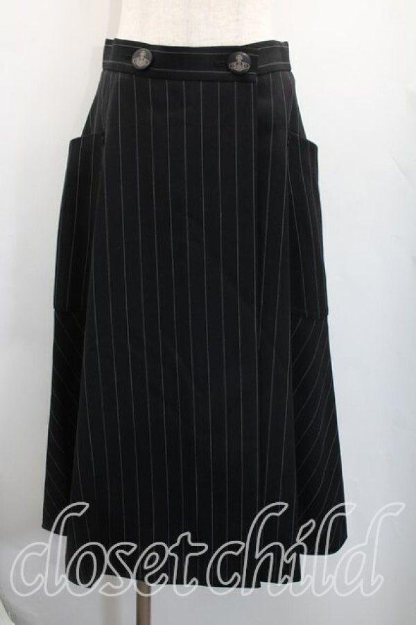 画像3: ヴィヴィアンウエストウッド 中古 / ピンストライプラブジャケットセットアップ 03（L相当） 黒  H-26-01-25-024-su-OD-ZH (3)