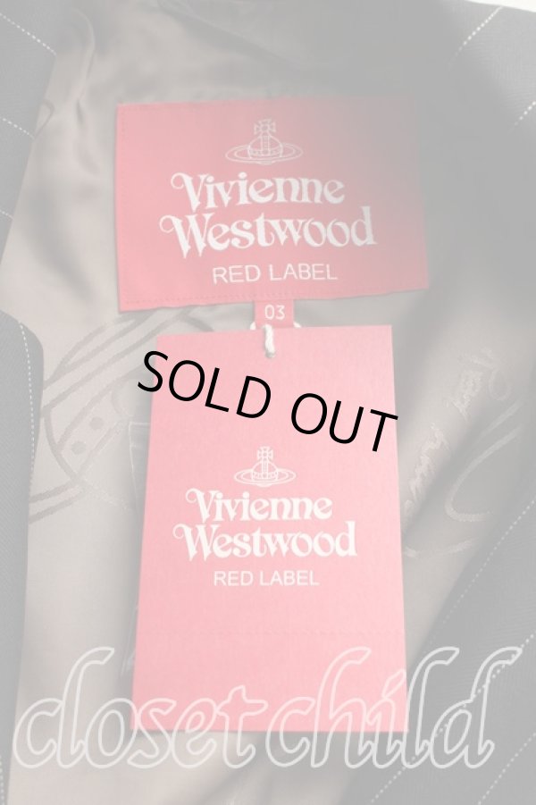 画像5: ヴィヴィアンウエストウッド 中古 / ピンストライプラブジャケットセットアップ 03（L相当） 黒  H-26-01-25-024-su-OD-ZH (5)