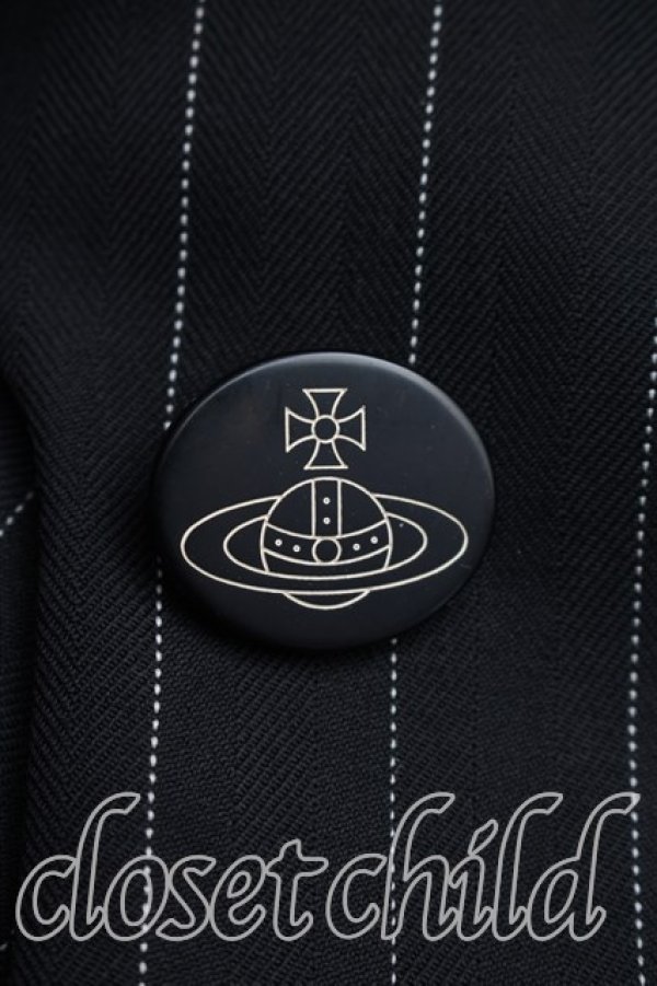 画像8: ヴィヴィアンウエストウッド 中古 / ピンストライプラブジャケットセットアップ 03（L相当） 黒  H-26-01-25-024-su-OD-ZH (8)