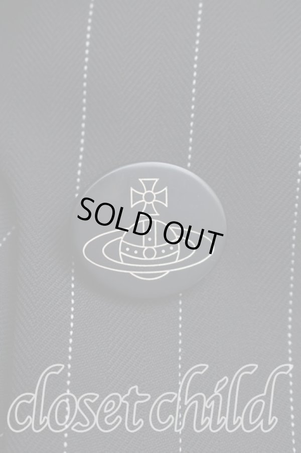 画像8: ヴィヴィアンウエストウッド 中古 / ピンストライプラブジャケットセットアップ 03（L相当） 黒  H-26-01-25-024-su-OD-ZH (8)