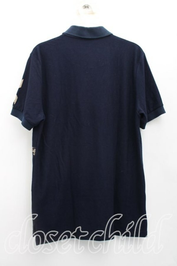 画像2: ヴィヴィアンウエストウッド MAN 中古 / ハンドドローチェックポロ 46(メンズM相当) 紺  H-26-01-25-027-to-IN-ZH (2)