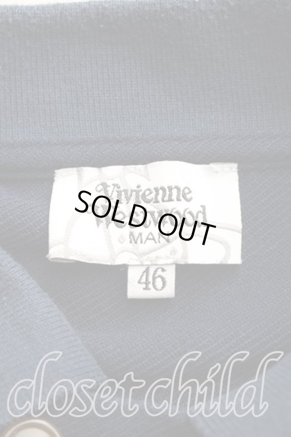 画像3: ヴィヴィアンウエストウッド MAN 中古 / ハンドドローチェックポロ 46(メンズM相当) 紺  H-26-01-25-027-to-IN-ZH (3)