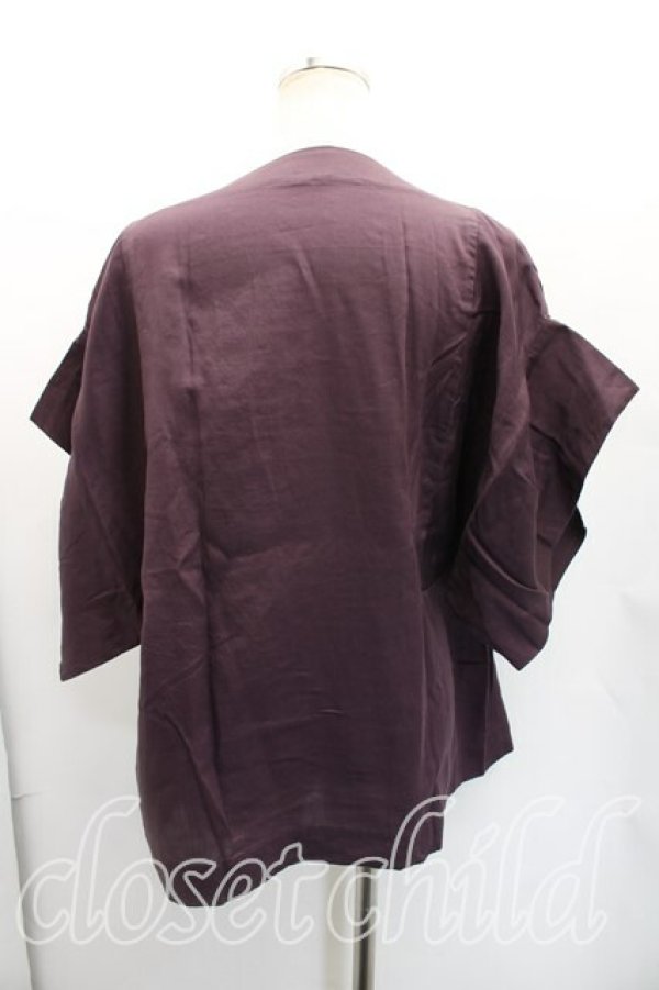画像2: ヴィヴィアンウエストウッド 中古 / 単色オーブ刺繍半袖トップス 2（9号相当） 紫  H-26-01-25-033-to-IN-ZH (2)
