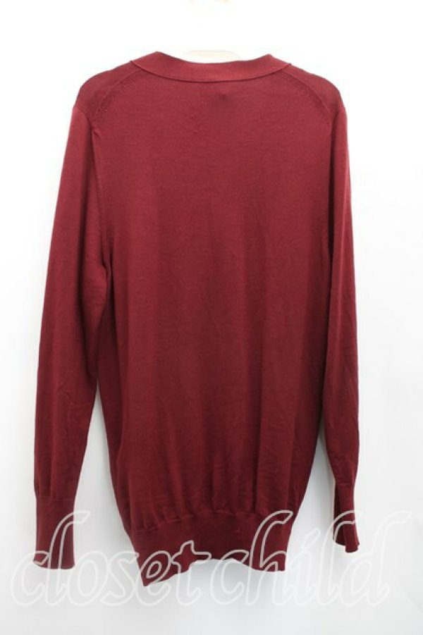 画像2: ヴィヴィアンウエストウッド MAN 中古 / オーブ刺繍カーディガン 44(メンズS相当) エンジ  H-26-01-25-035-to-IN-ZH (2)