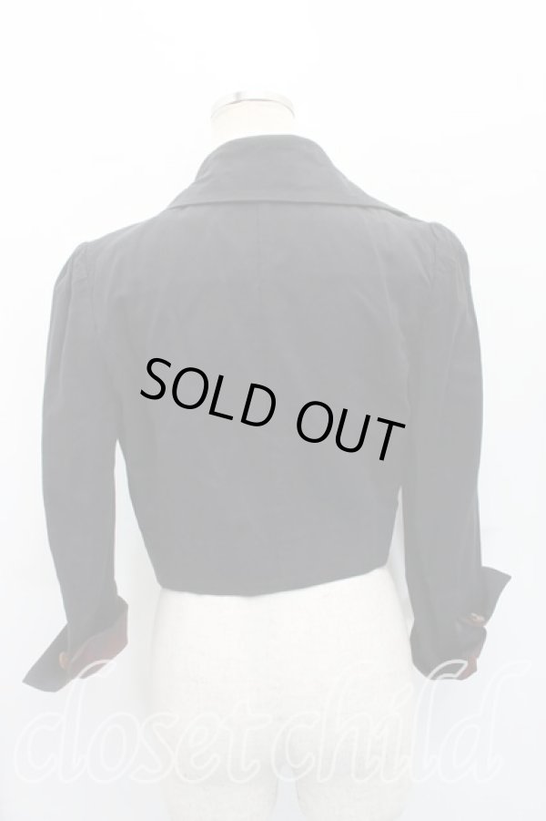 画像2: ヴィヴィアンウエストウッド 中古 / タータンチェック切替ショートジャケット 2（9号相当） 黒  H-26-01-25-001-jc-OD-ZH (2)