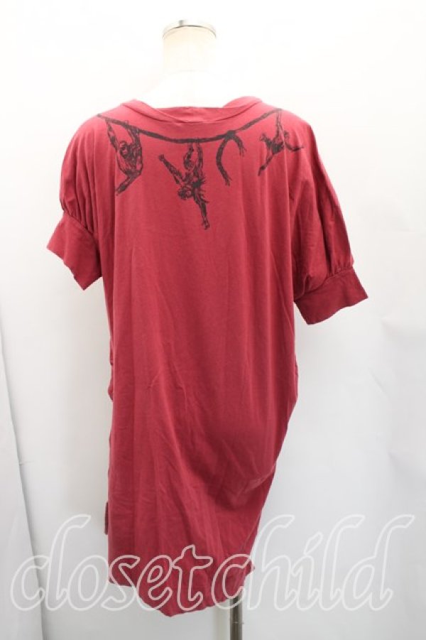 画像2: ヴィヴィアンウエストウッド 中古 / モンキーptカットソーワンピ 2（9号相当） ボルドー  H-26-01-25-004-op-OD-ZH (2)